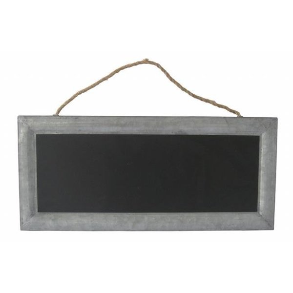 Cheungs Rattan Cheungs Rattan FP-3596 Rectangular Chalk Board with Galvanized Metal Frame and Hanging Rope - Silver; Black FP-3596
